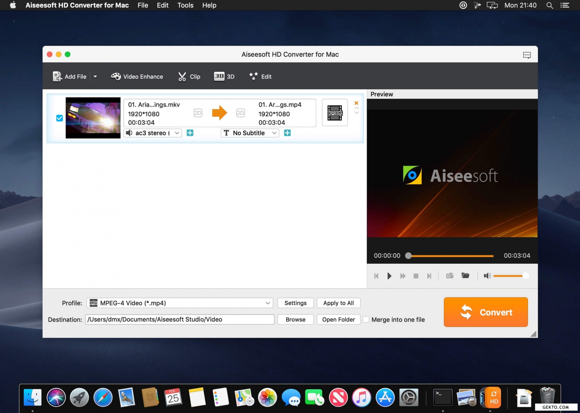 Aiseesoft hd converter for mac 9.2.8. Screenshot №2