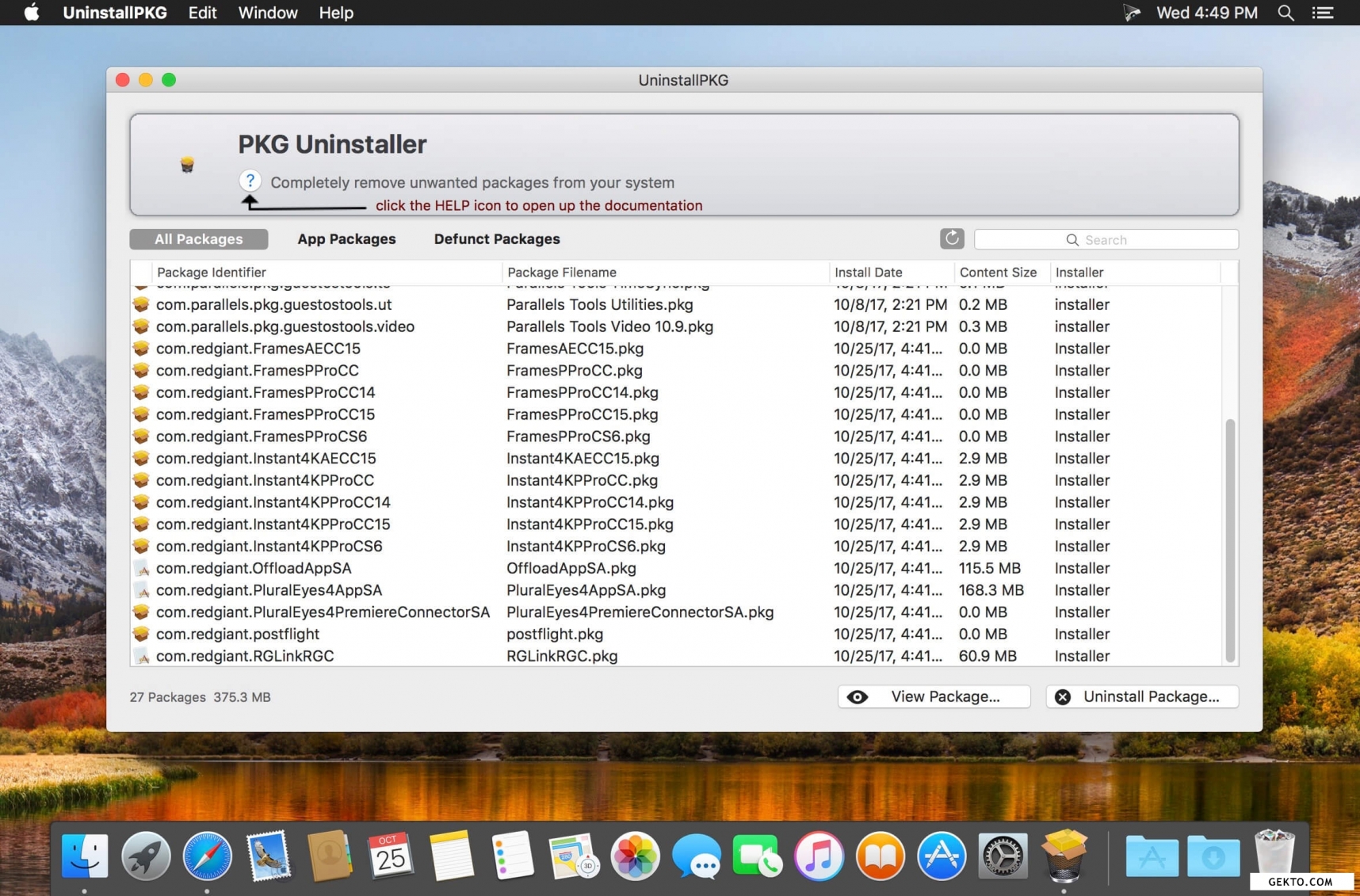 Uninstallpkg remove unwanted packages 1 1 75