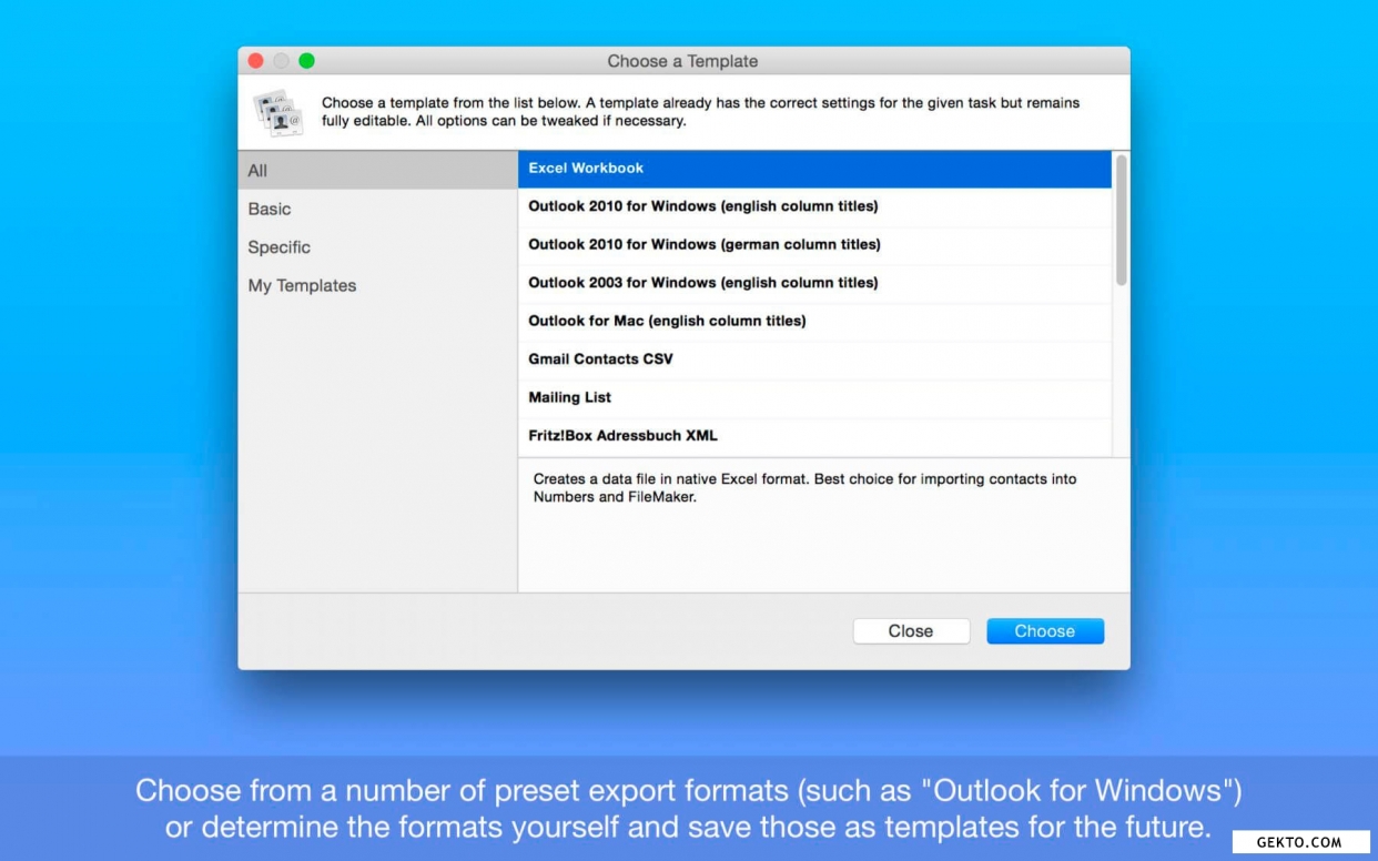 Exporter for contacts 1.11.2. Screenshot №3