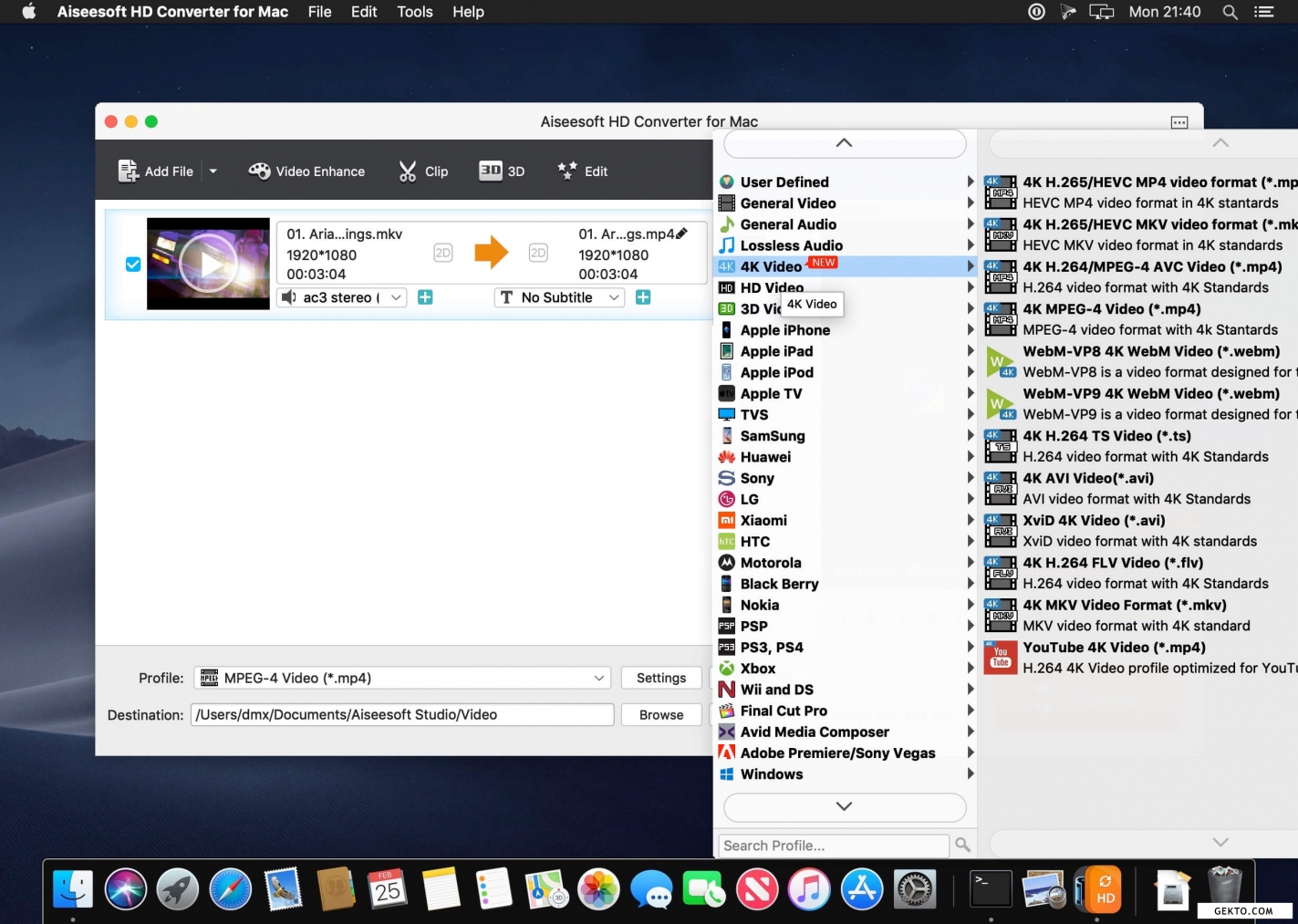 Aiseesoft hd converter for mac 9.2.8. Screenshot №3