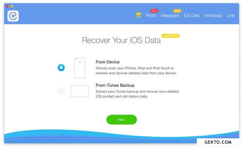 Iphone data recovery 2.2.0. Screenshot №1